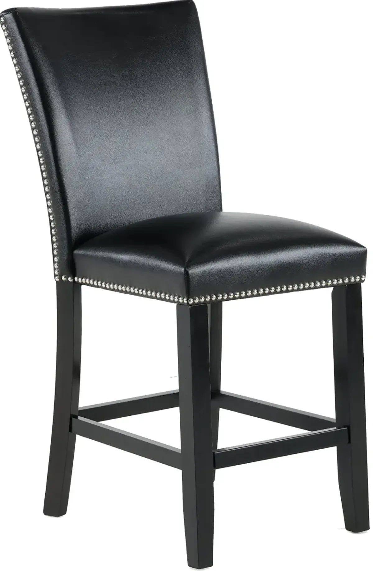 Camila Black Upholstered Counter Height Stool