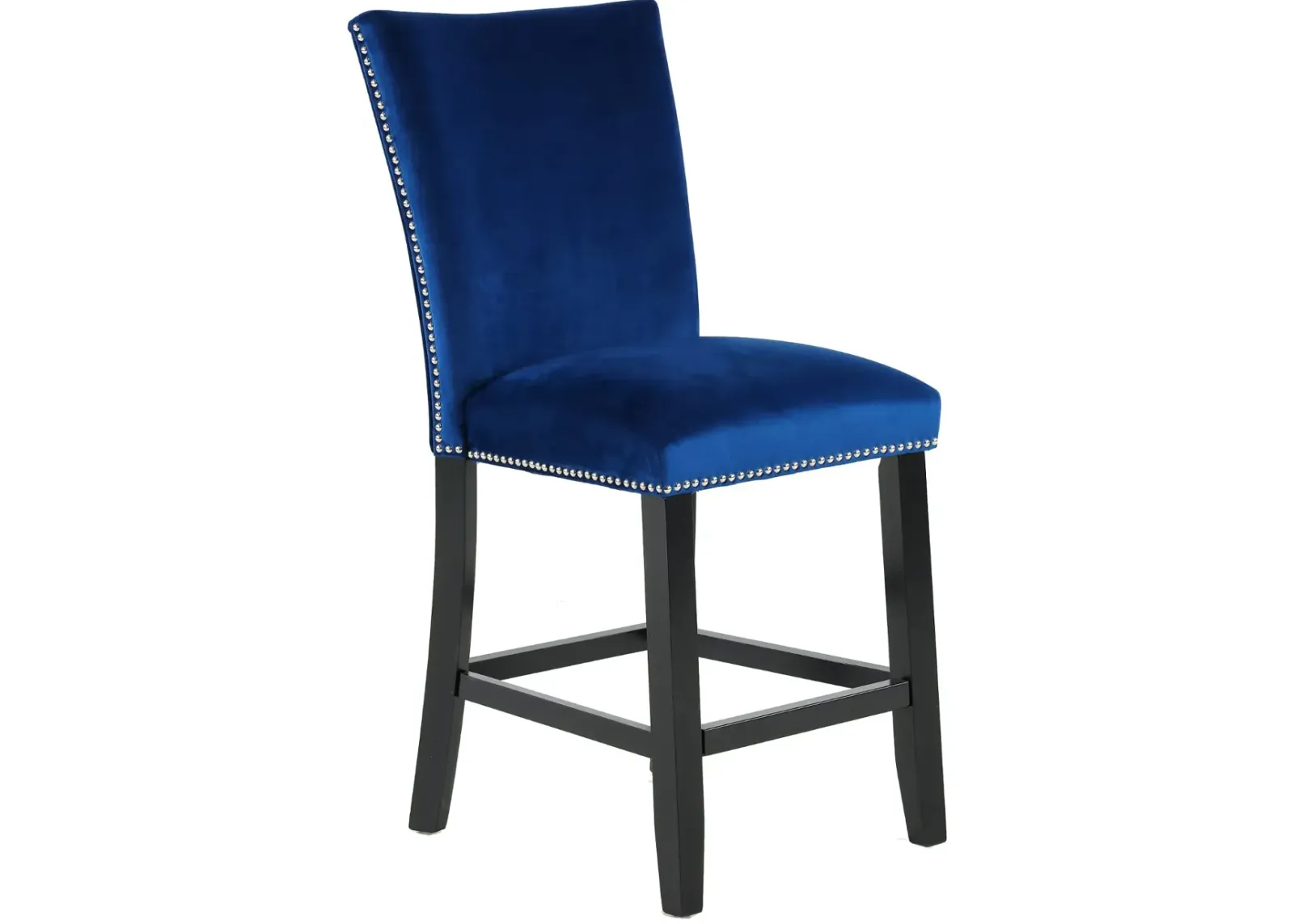 Camila Blue Velvet Counter Height Stool