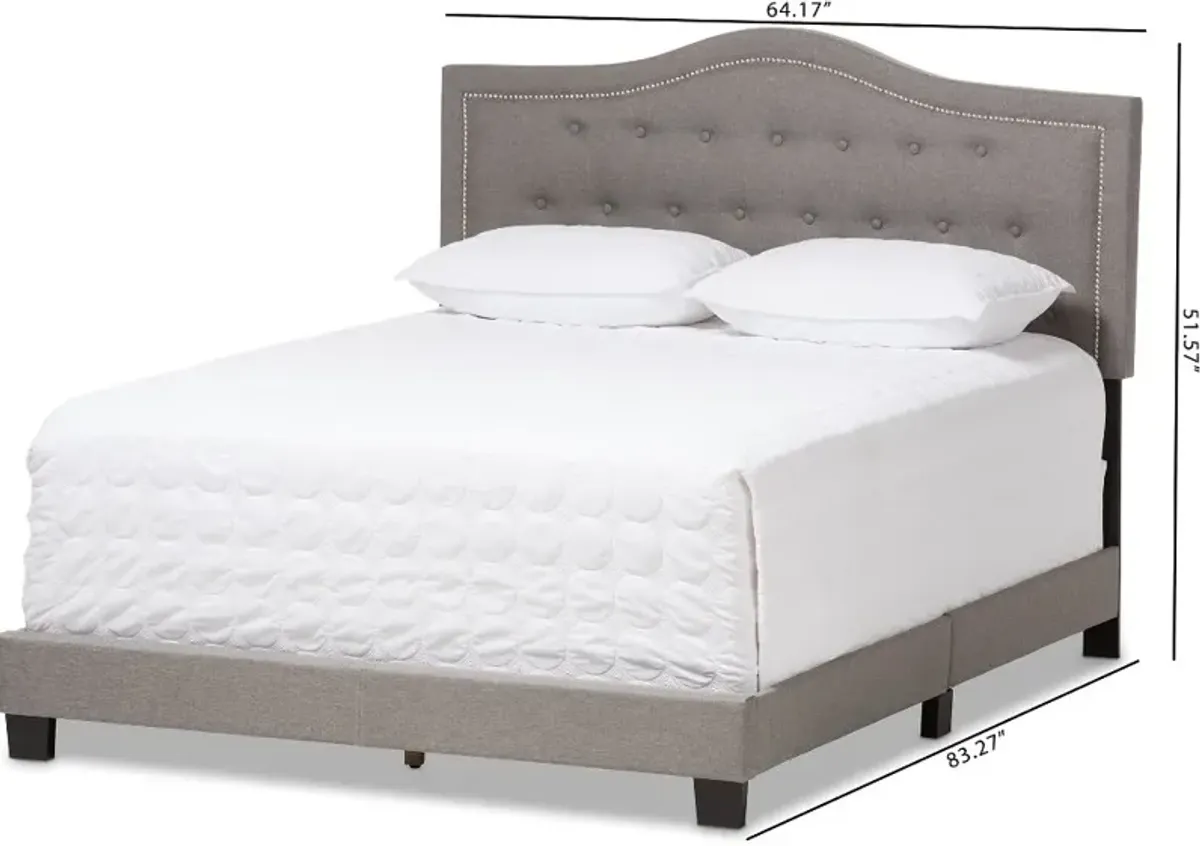 Contemporary Gray Queen Upholstered Bed - Emerson