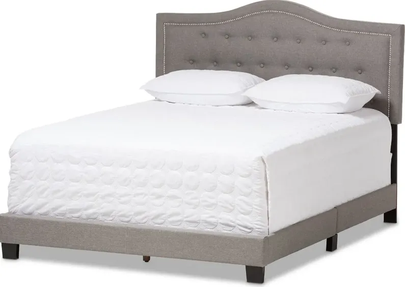 Contemporary Gray Queen Upholstered Bed - Emerson