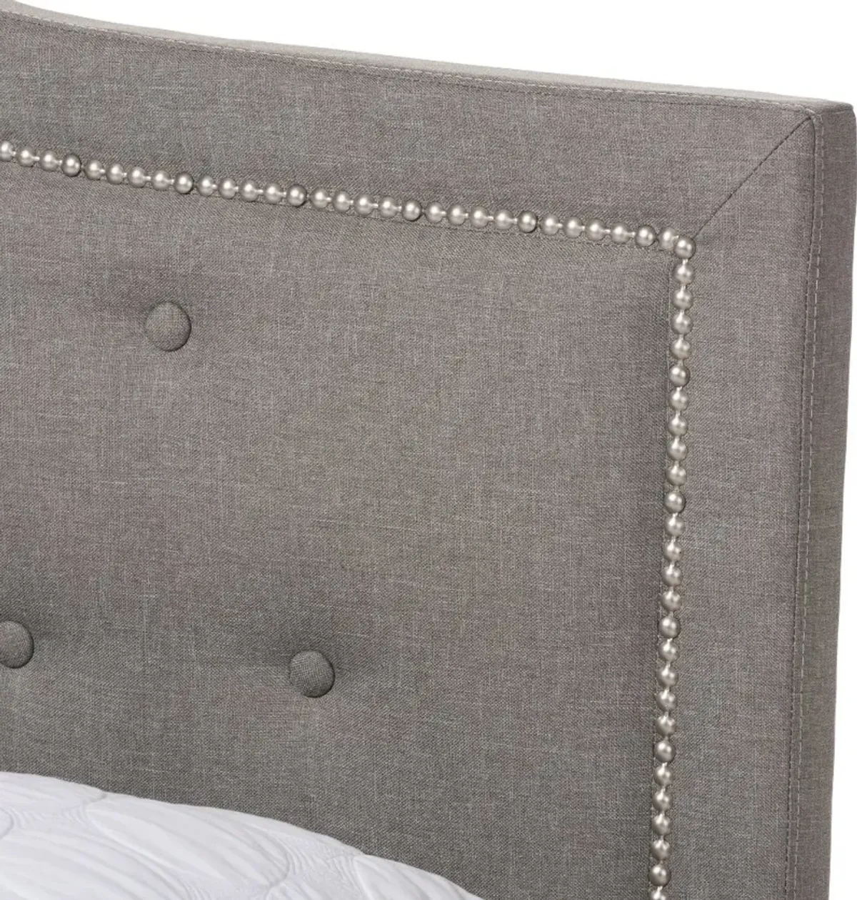 Contemporary Gray Queen Upholstered Bed - Emerson