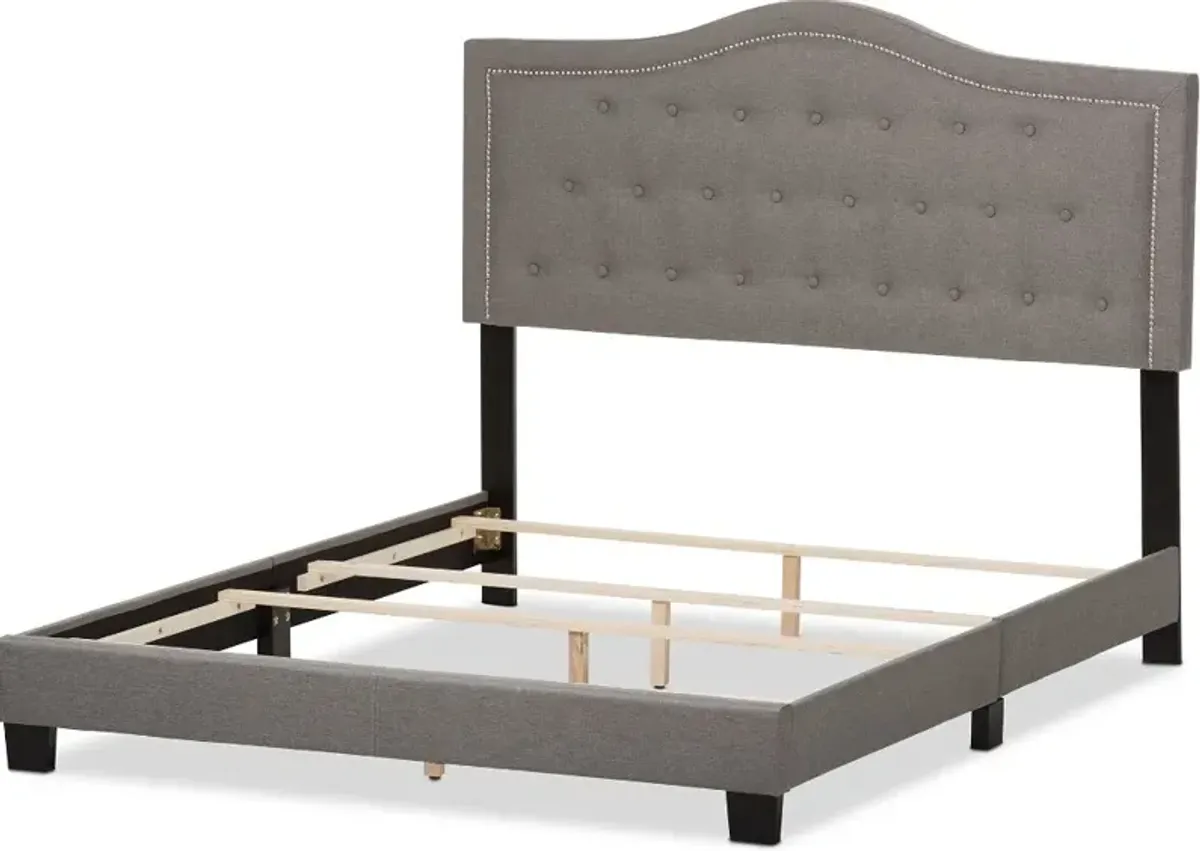 Contemporary Gray King Upholstered Bed - Emerson