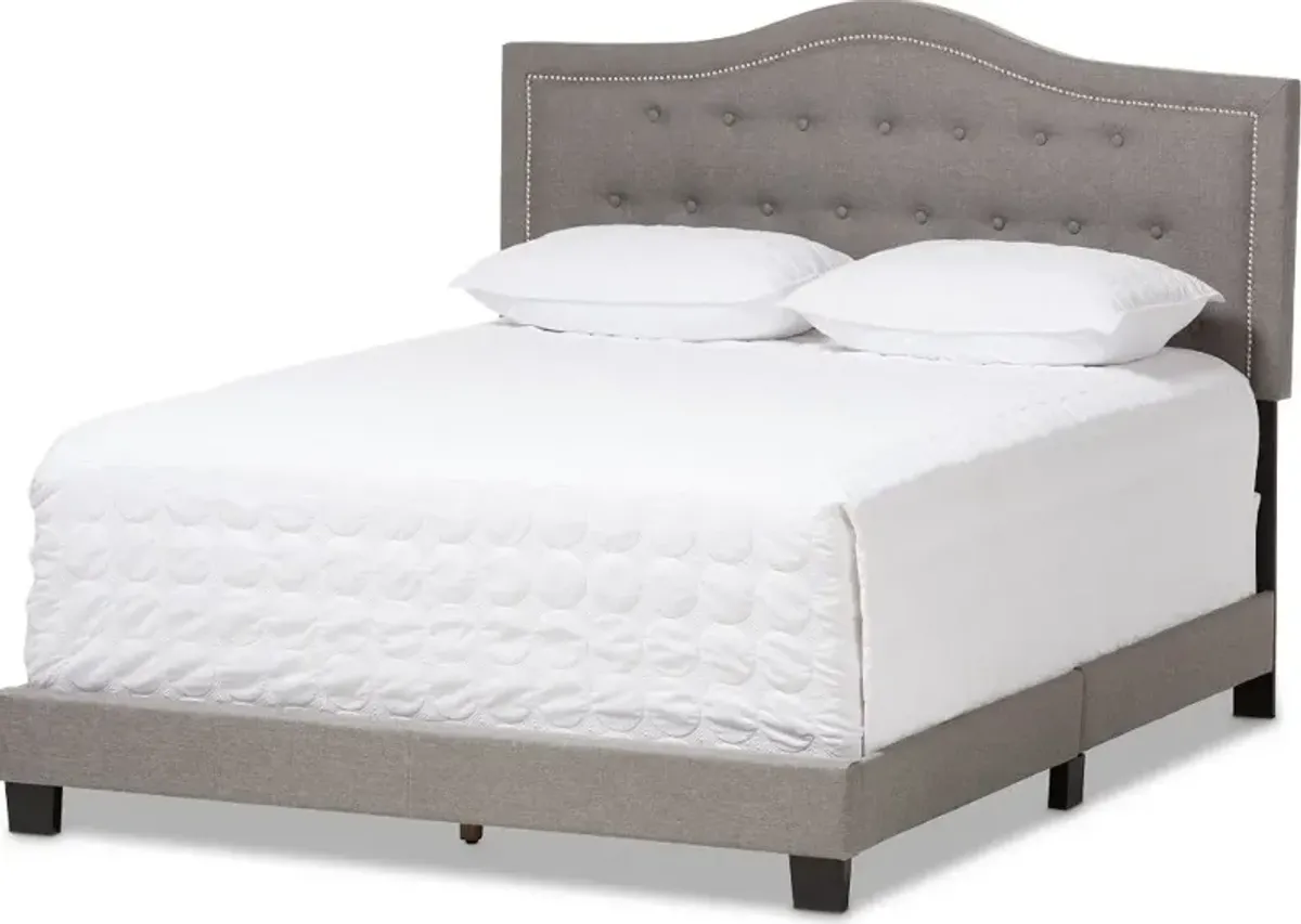 Contemporary Gray King Upholstered Bed - Emerson