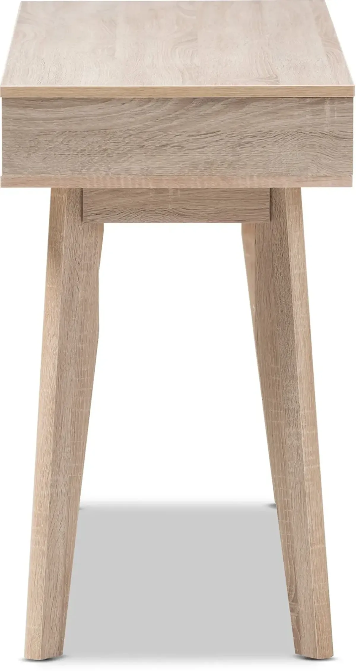 Modern 2-Drawer Oak and Gray Computer Desk - Fella