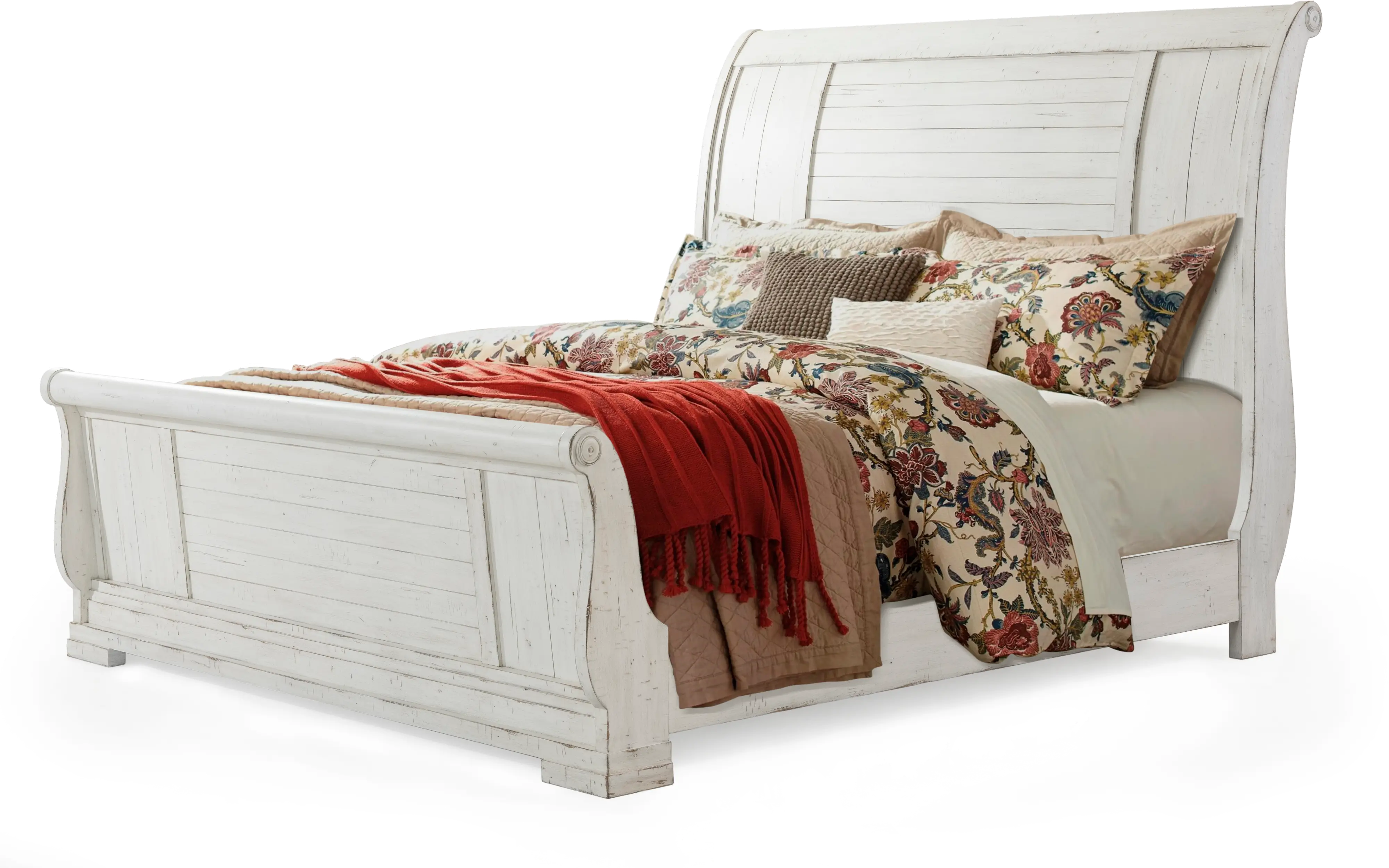 Coming Home Chalk White Queen Sleigh Bed