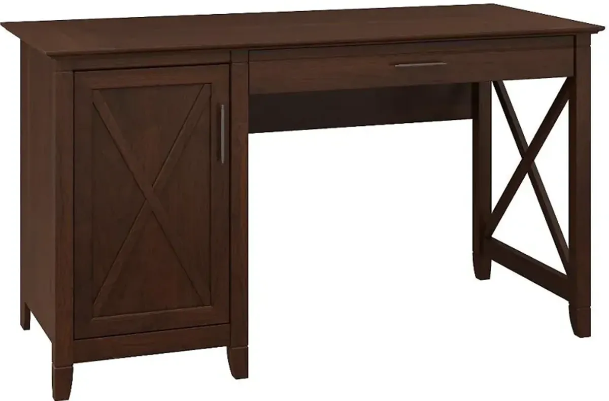 Key West Cherry Brown Casual 54 Inch Office Desk - Bush Furniture