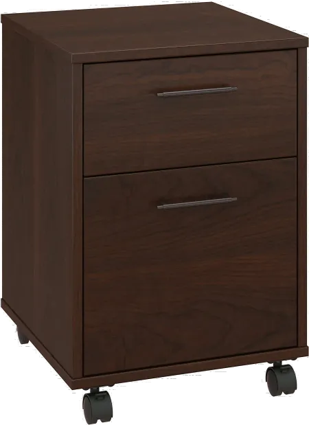 Key West Cherry Brown Rolling 2 Drawer Wooden File Cabinet - Bush...
