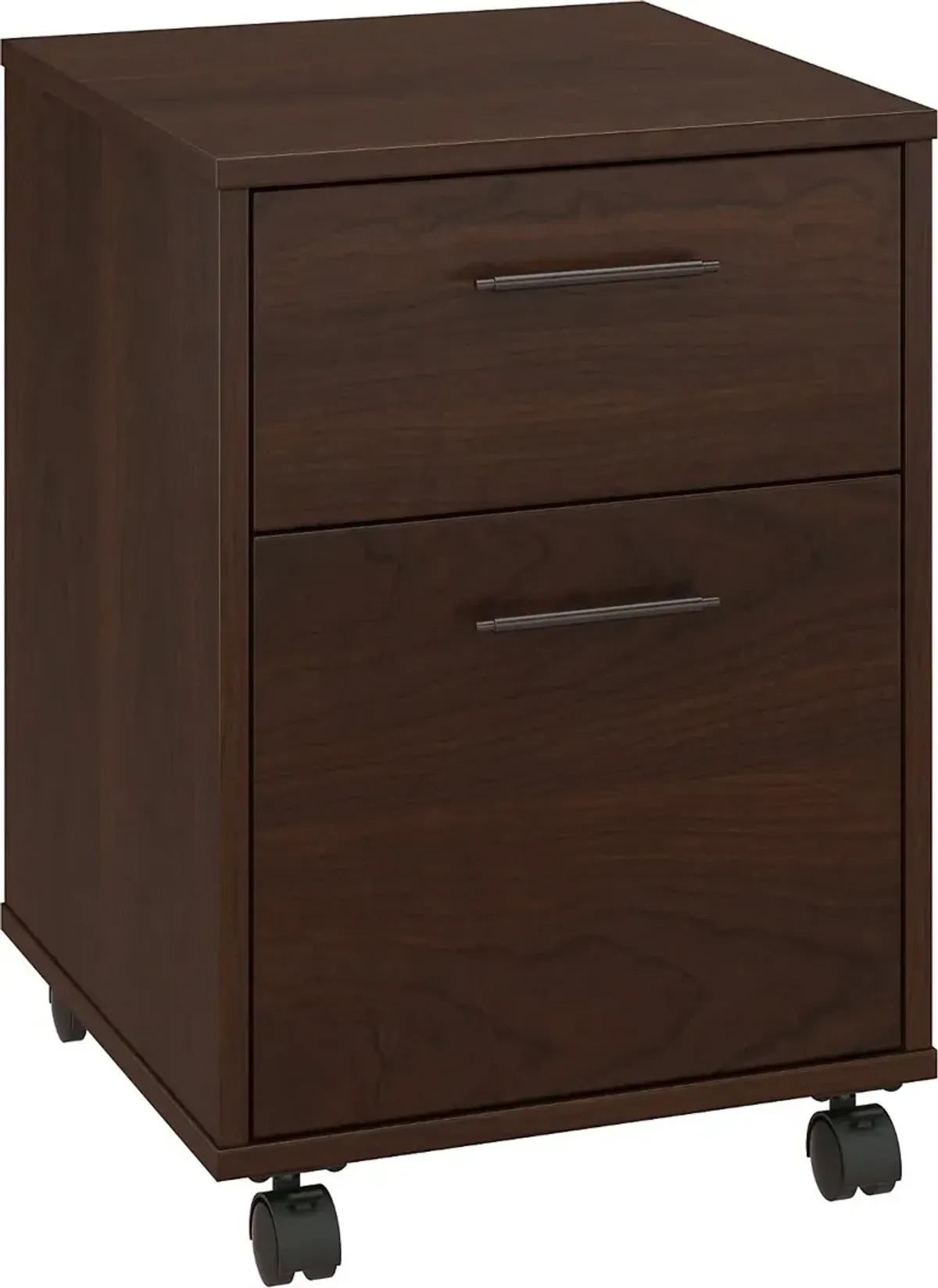 Key West Cherry Brown Rolling 2 Drawer Wooden File Cabinet - Bush...