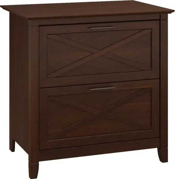 Key West Cherry Brown 2 Drawer Wood Lateral File Cabinet - Bush Furniture