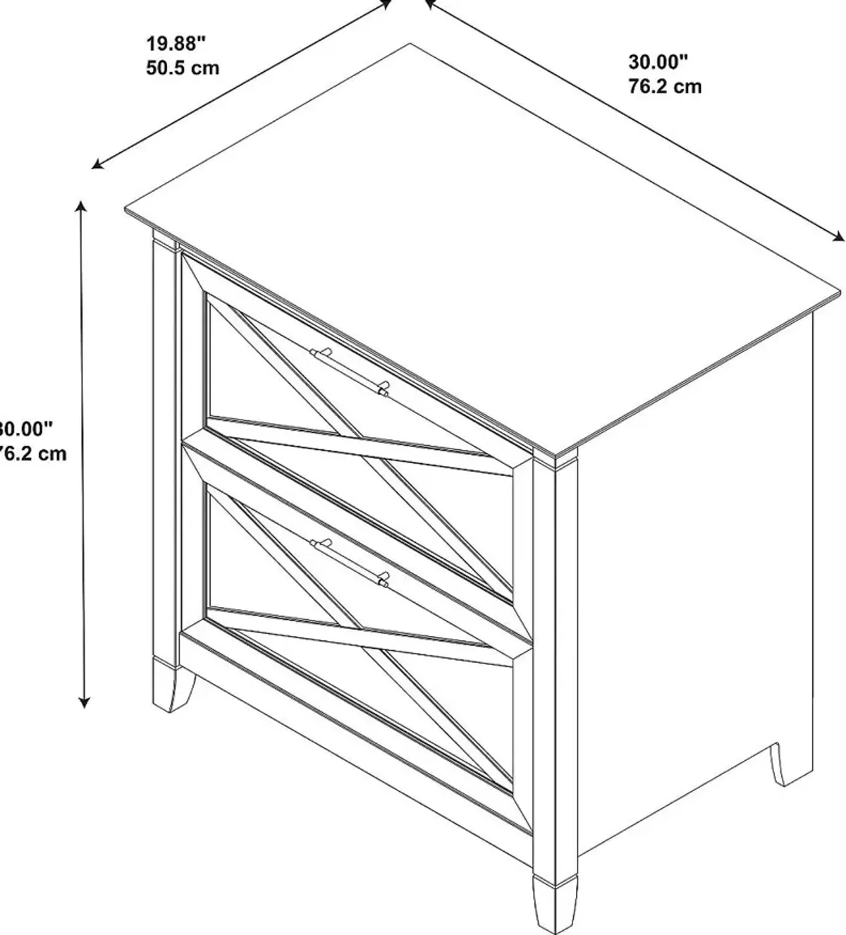 Key West Cherry Brown 2 Drawer Wood Lateral File Cabinet - Bush...