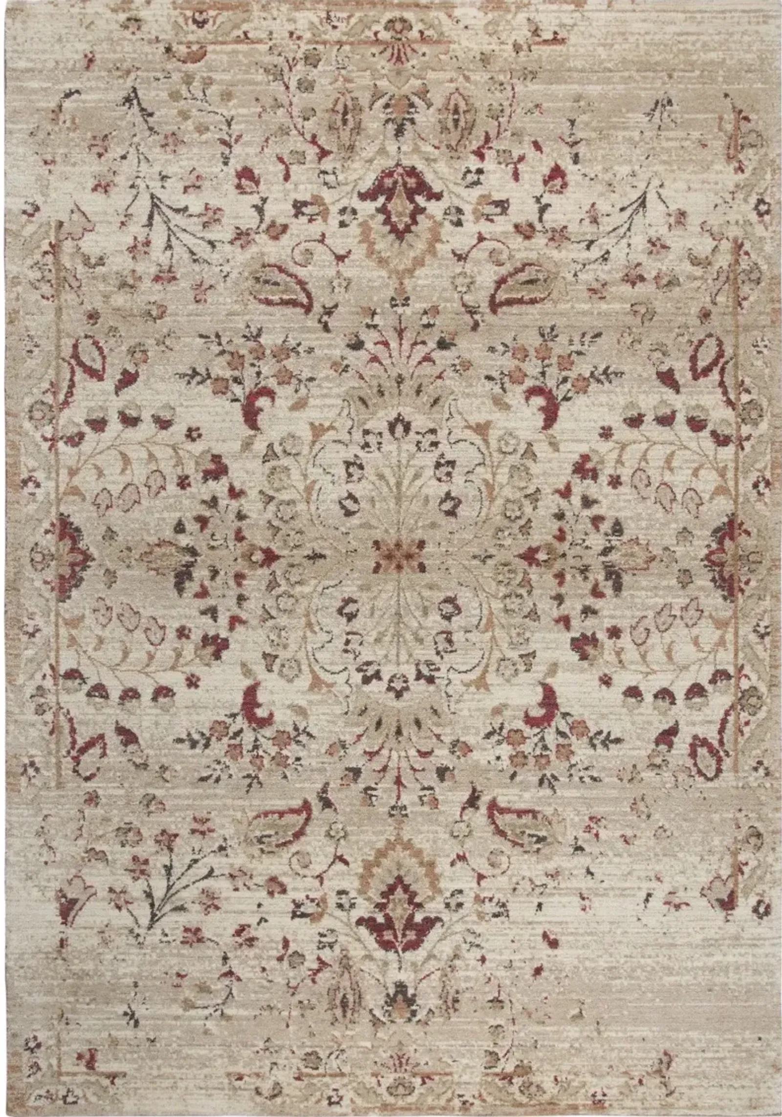 Gossamer 5 x 8 Medium Ivory, Gold and Red Area Rug