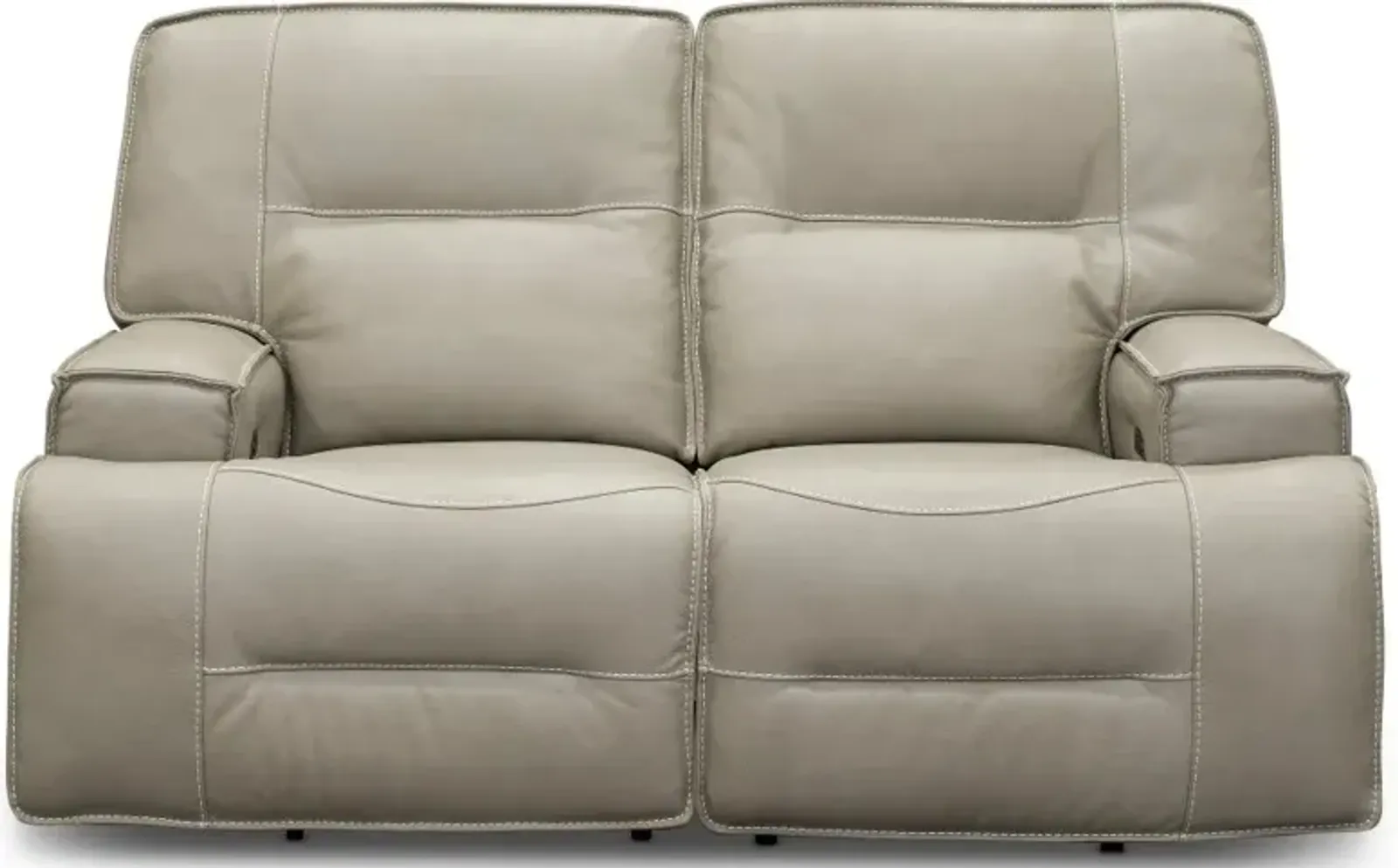 Rockies Beige Leather-Match Power Reclining Loveseat