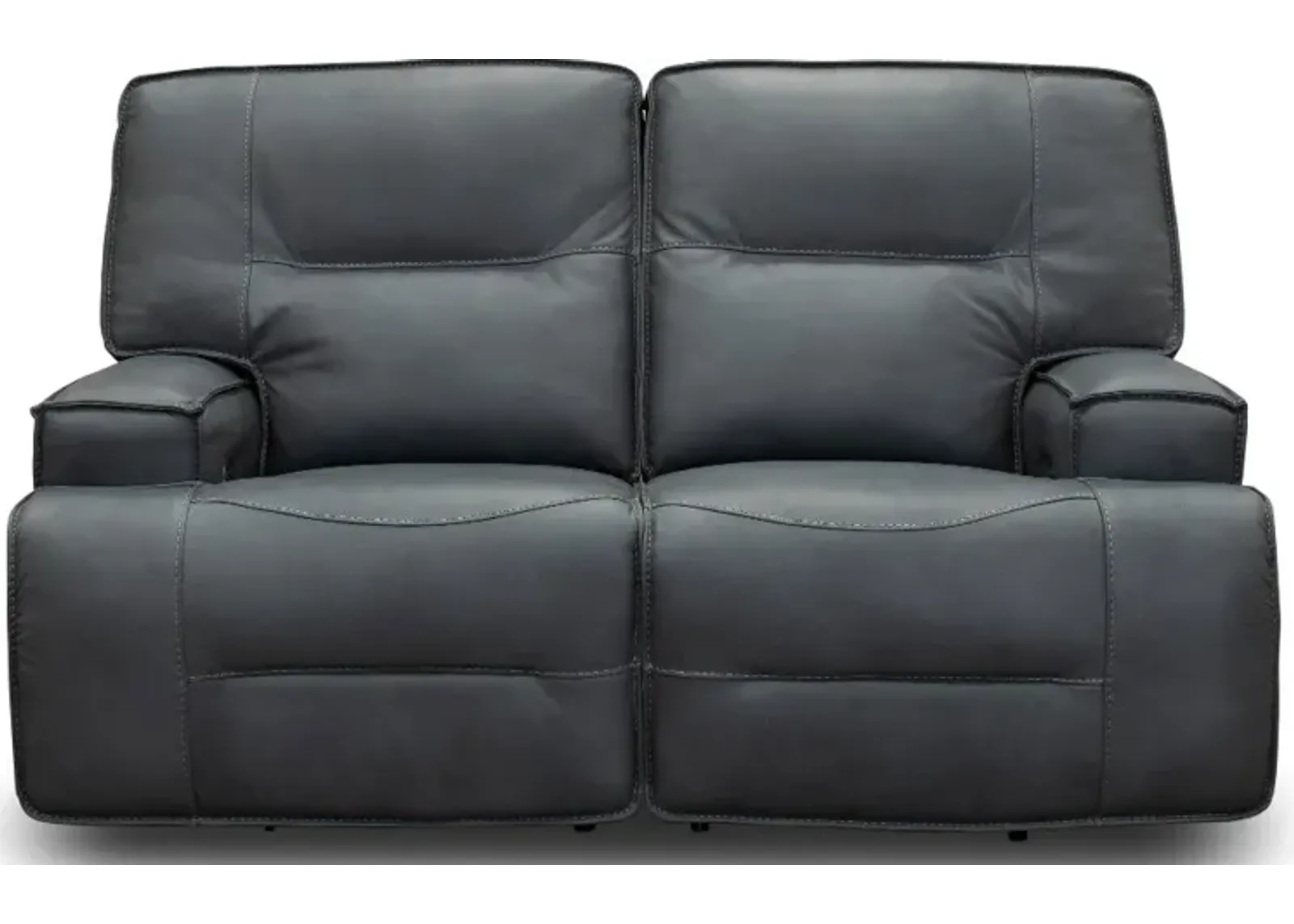 Rockies Gray Leather-Match Power Reclining Loveseat