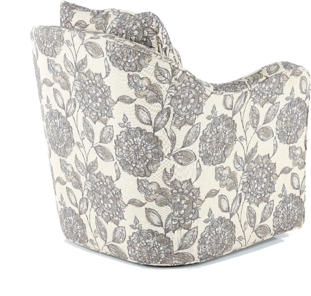 Brianne Ivory Floral Swivel Accent Chair