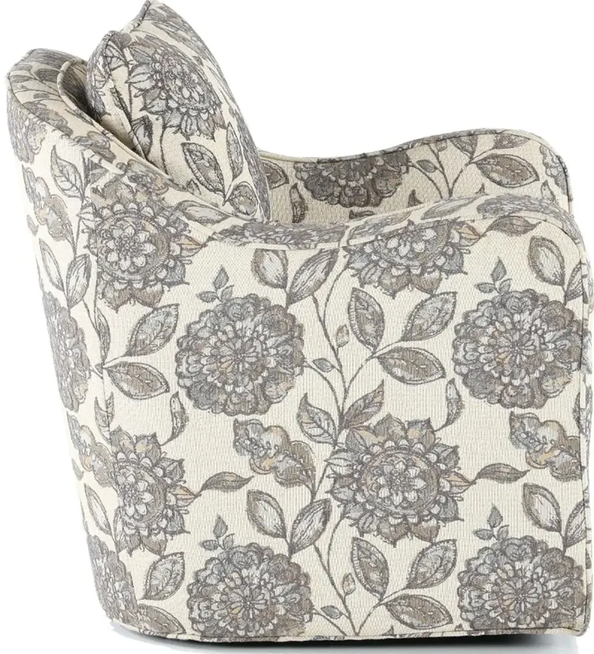 Brianne Ivory Floral Swivel Accent Chair