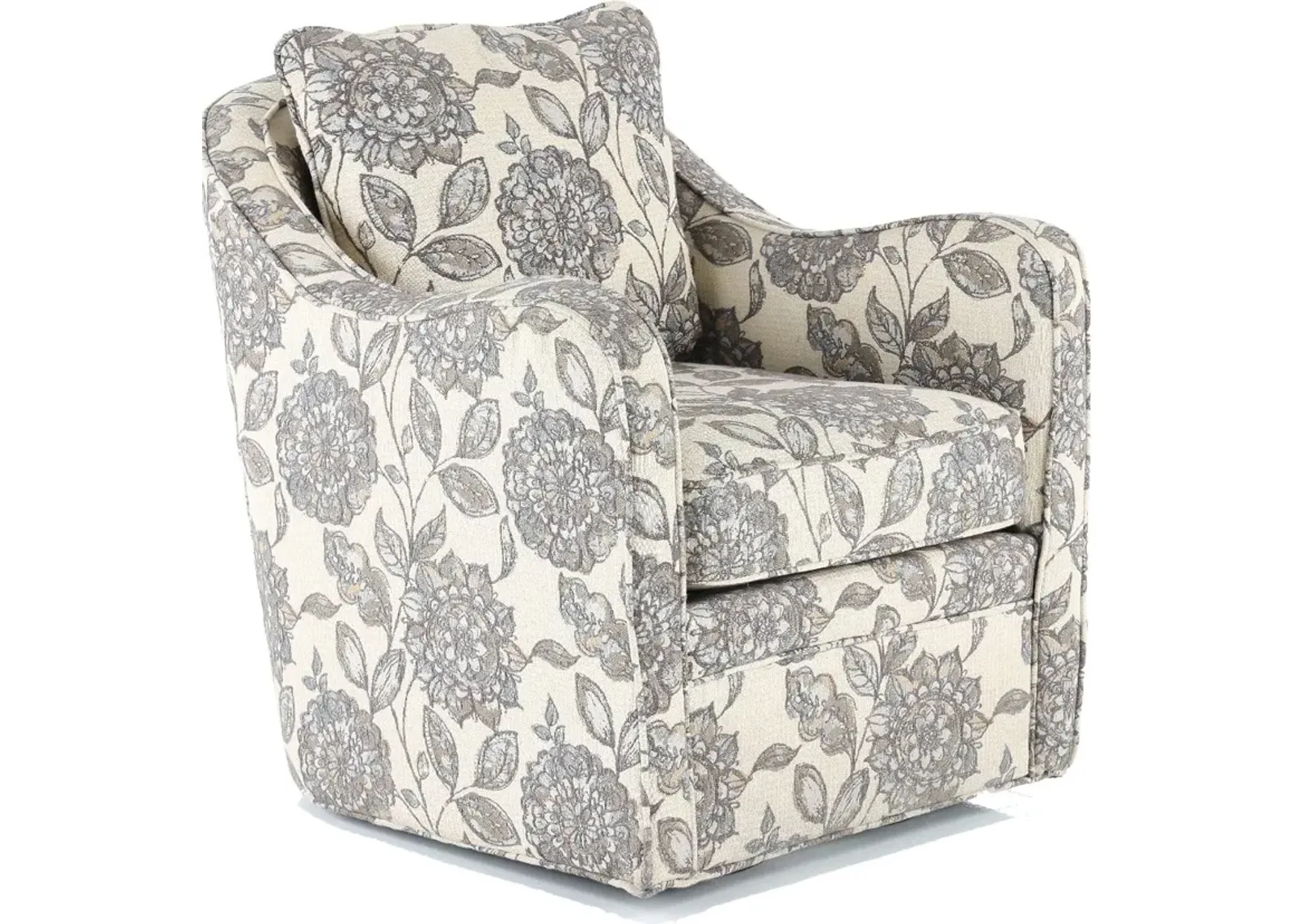 Brianne Ivory Floral Swivel Accent Chair