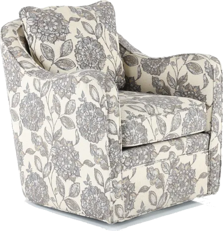 Brianne Ivory Floral Swivel Accent Chair