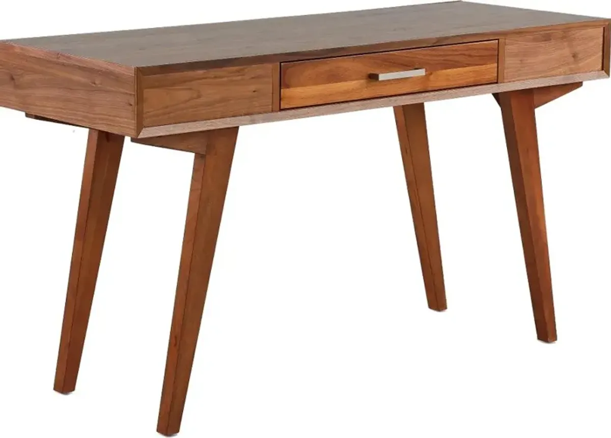 Xpressions Walnut Brown Modern Writing Desk