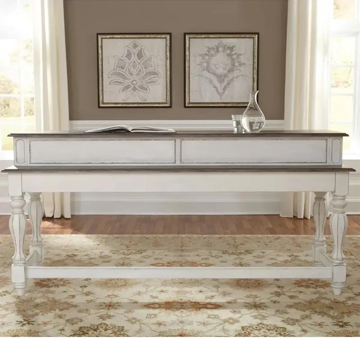 Magnolia Manor Antique White Console Bar Table