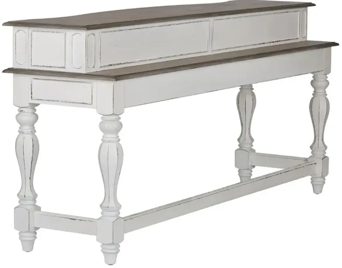 Magnolia Manor Antique White Console Bar Table