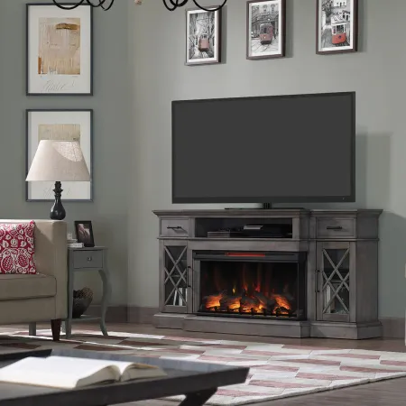 Hamilton Weathered Gray 70" Fireplace TV Stand