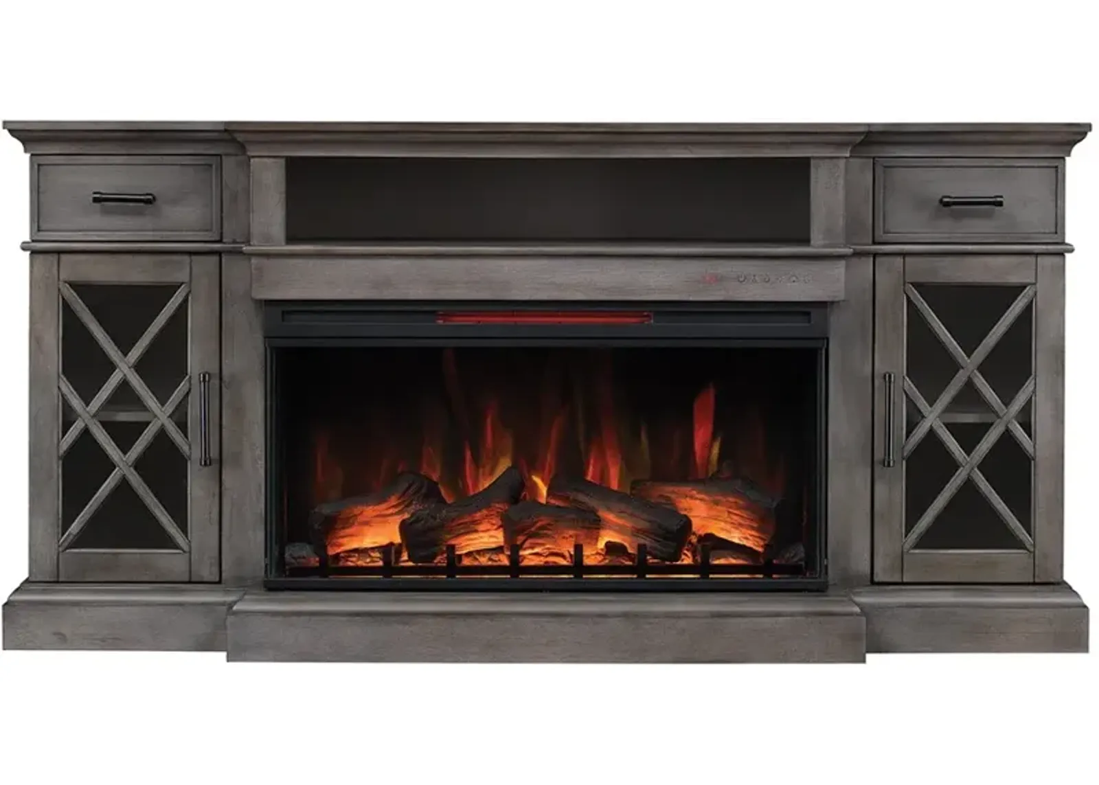 Hamilton Weathered Gray 70" Fireplace TV Stand