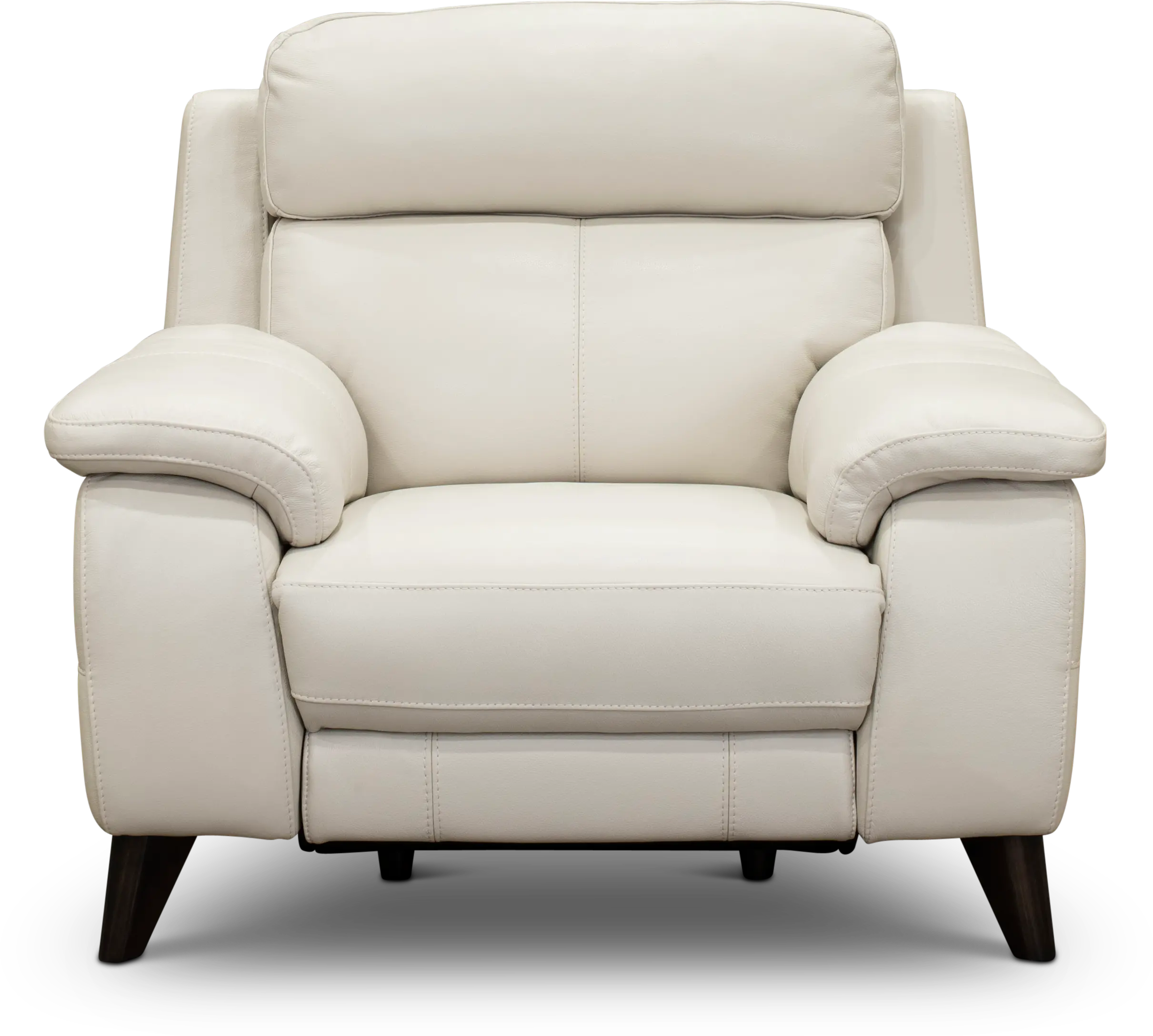 Venice White Leather-Match Power Recliner