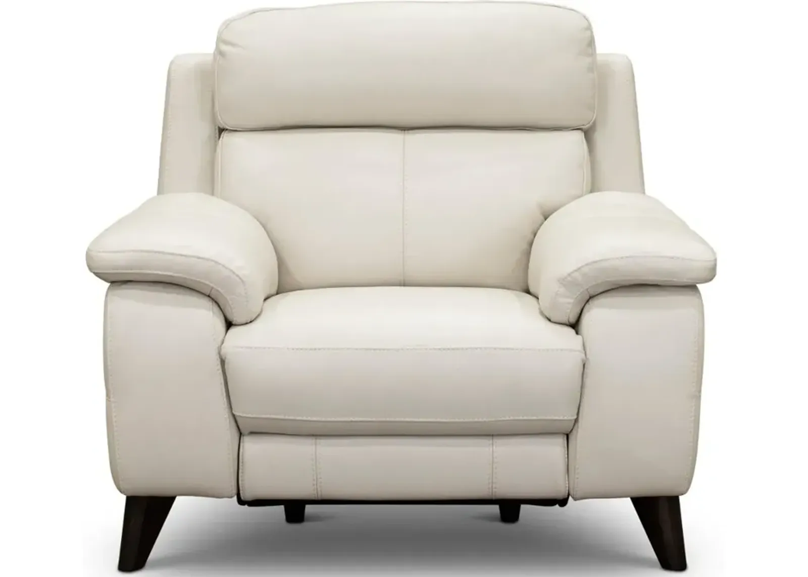 Venice White Leather-Match Power Recliner