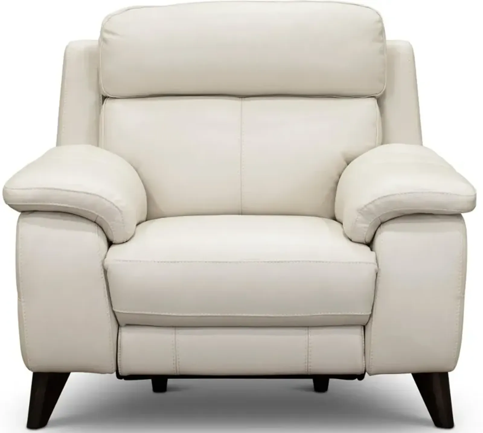 Venice White Leather-Match Power Recliner