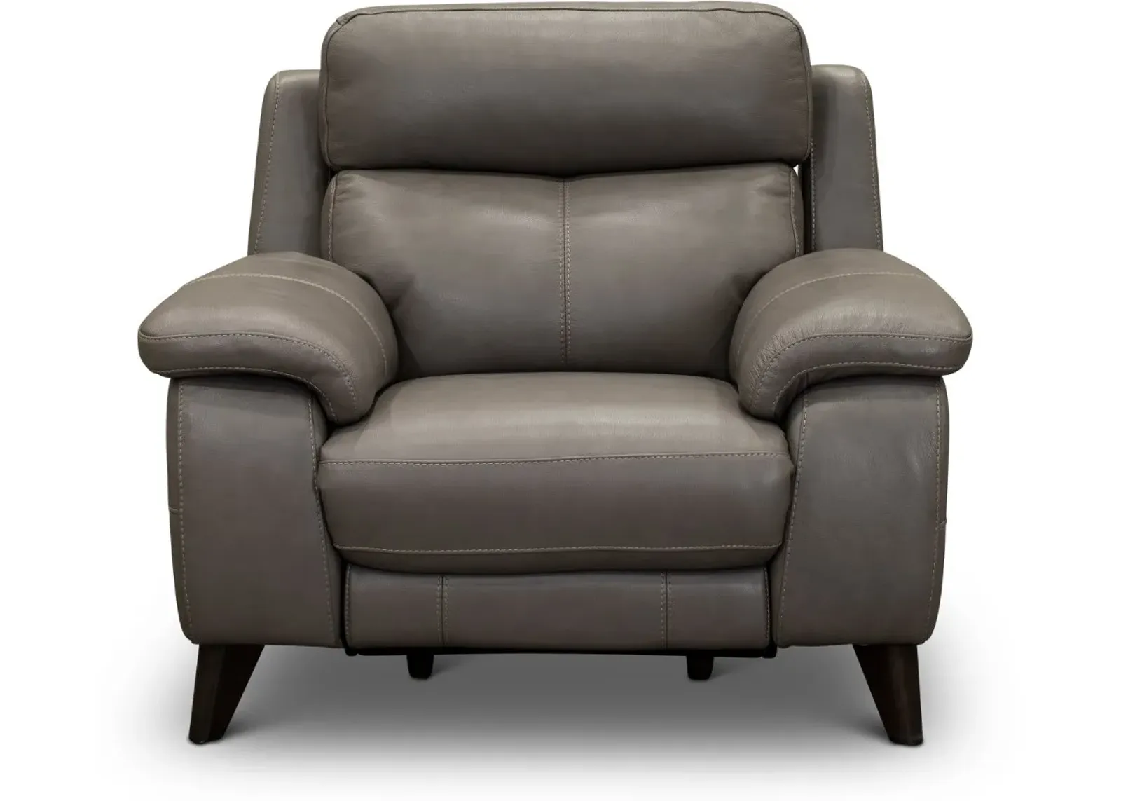 Venice Gray Leather-Match Power Recliner