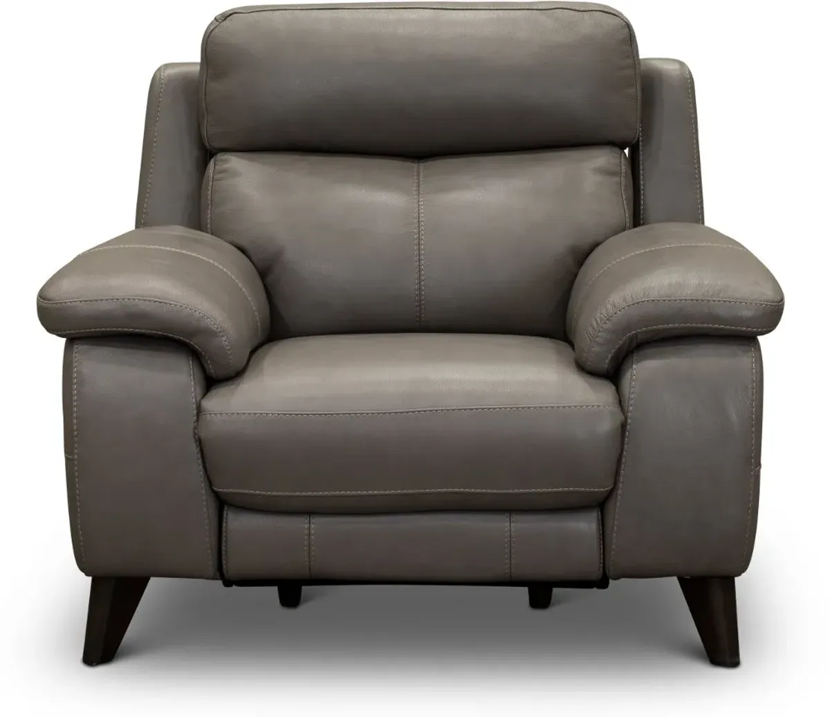 Venice Gray Leather-Match Power Recliner