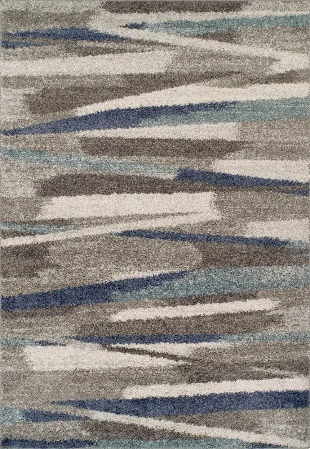 Rocco 5 x 7 Transitional Gray and Blue Shag Rug