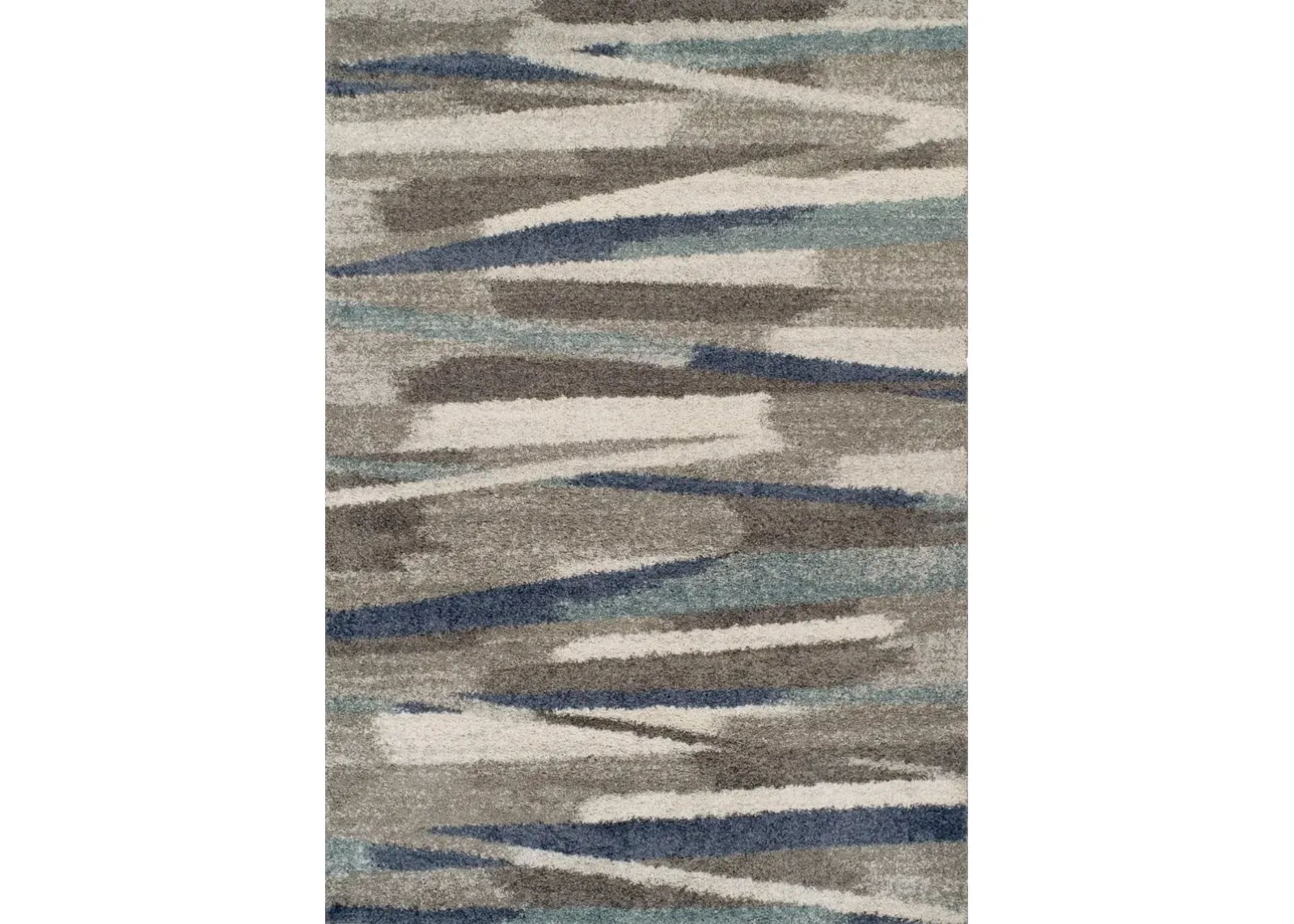 Rocco 8' x 10' Large Transitional Gray and Blue Shag Rug