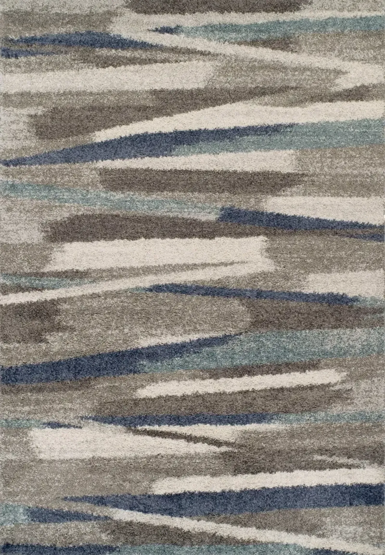 Rocco 8' x 10' Large Transitional Gray and Blue Shag Rug