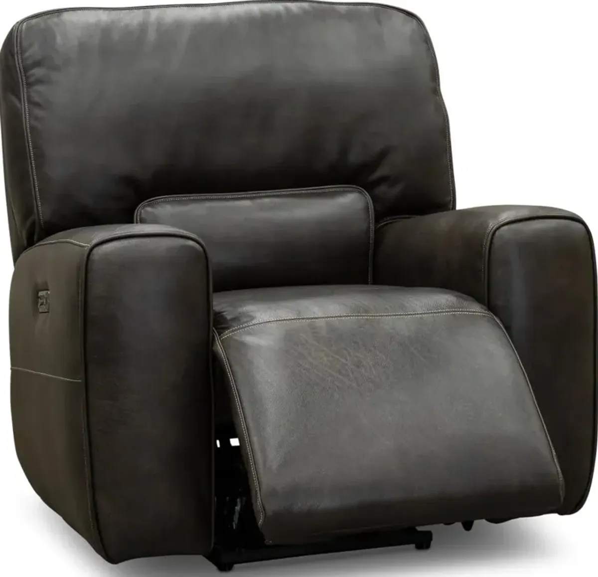 Madrid Charcoal Gray Leather-Match Power Recliner