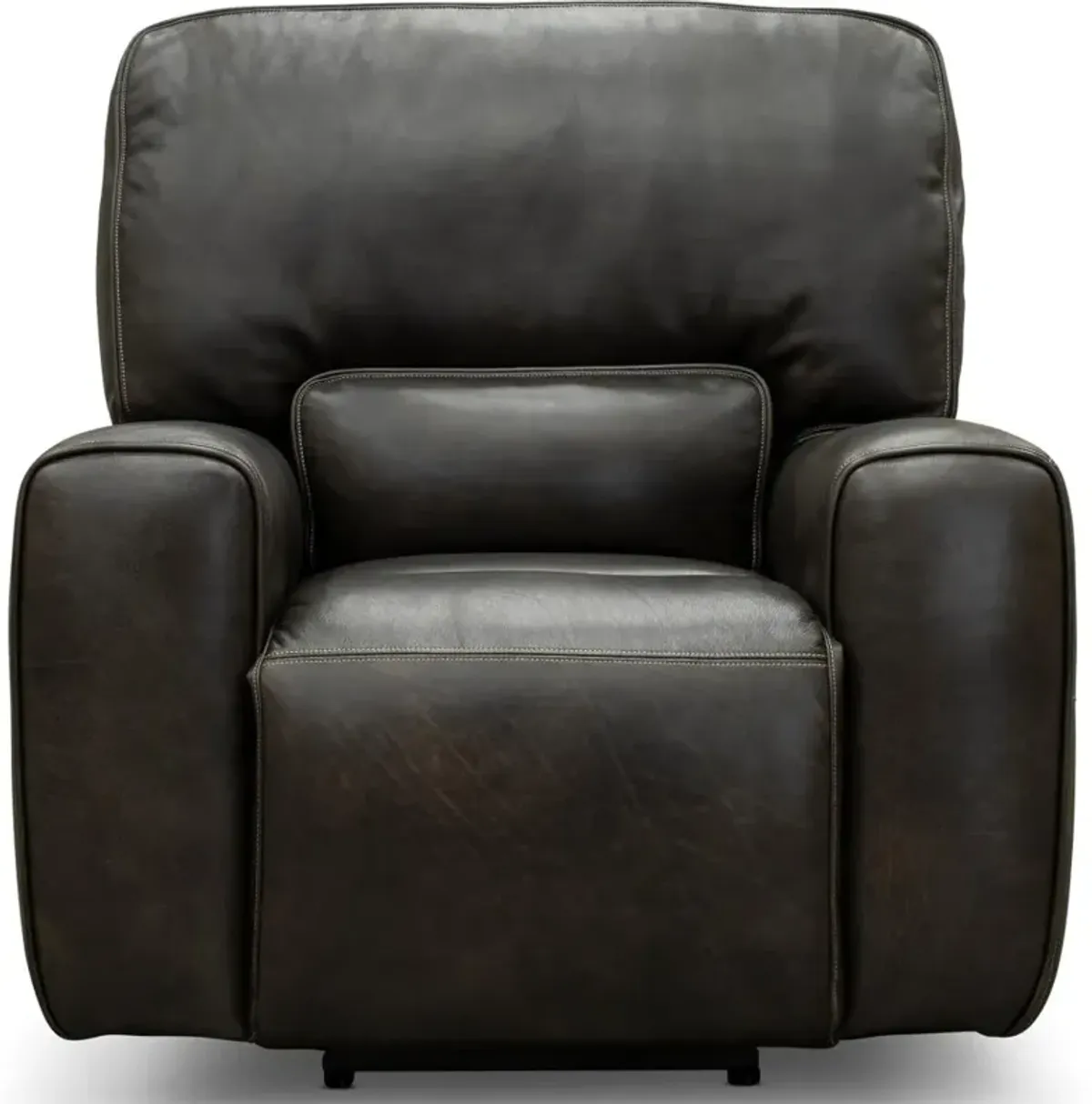 Madrid Charcoal Gray Leather-Match Power Recliner