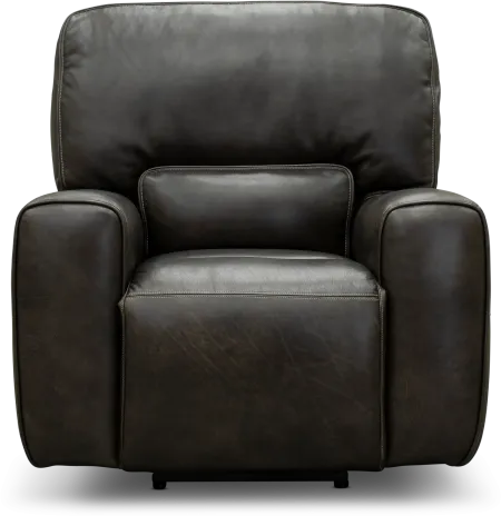 Madrid Charcoal Gray Leather-Match Power Recliner