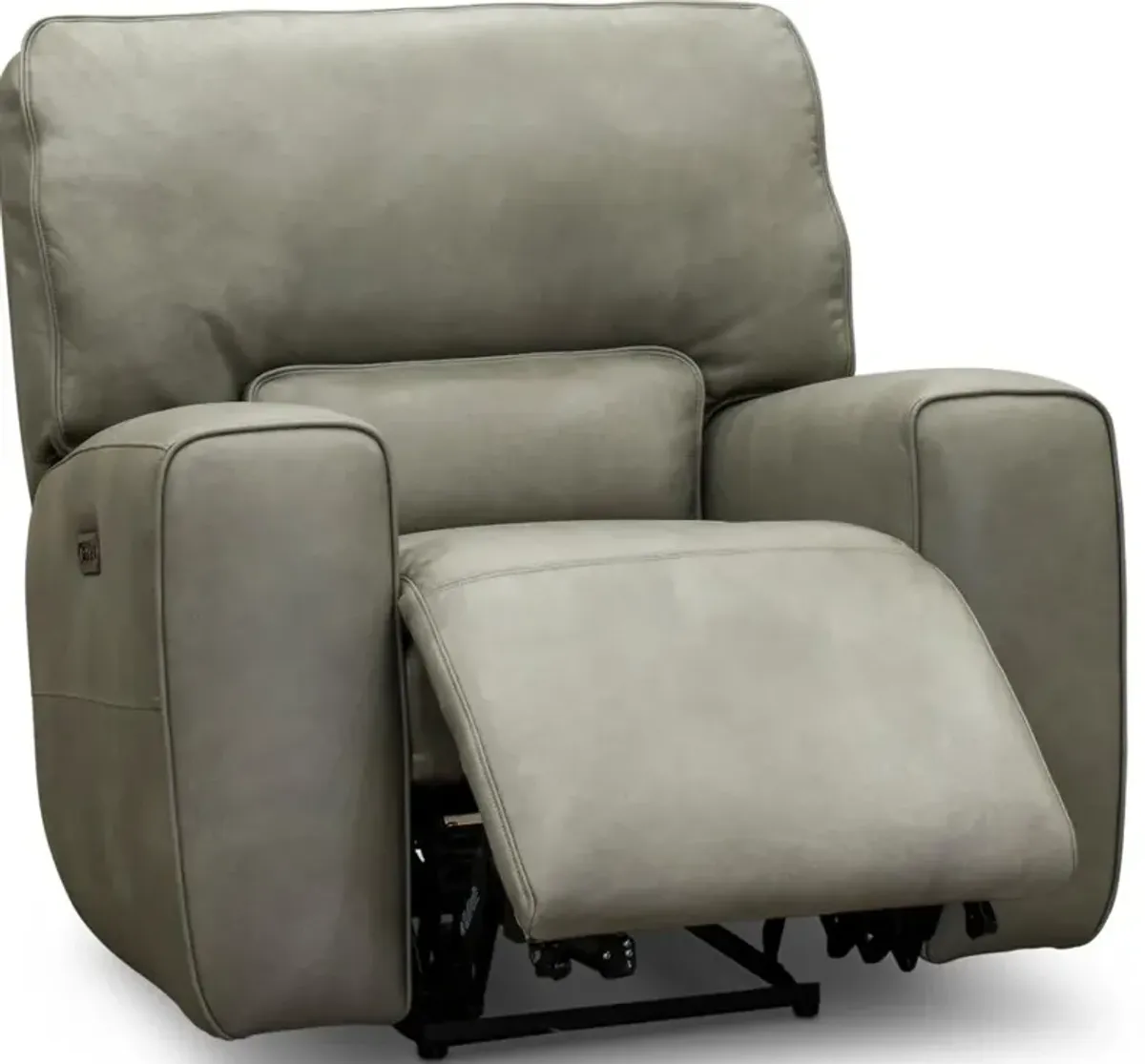 Madrid Gray Leather-Match Power Recliner