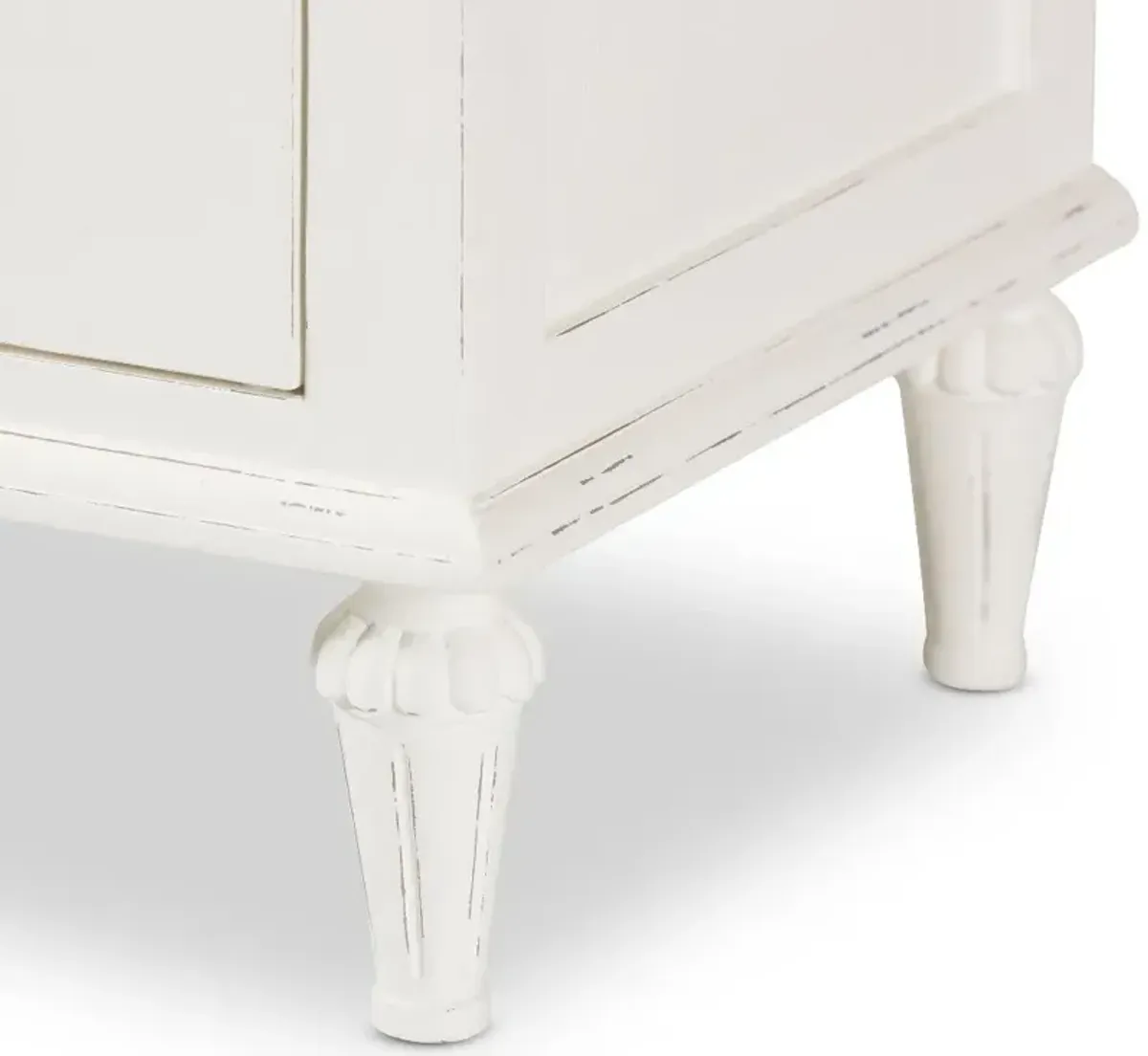 Shabby Chic Rustic White Nightstand - Venezia