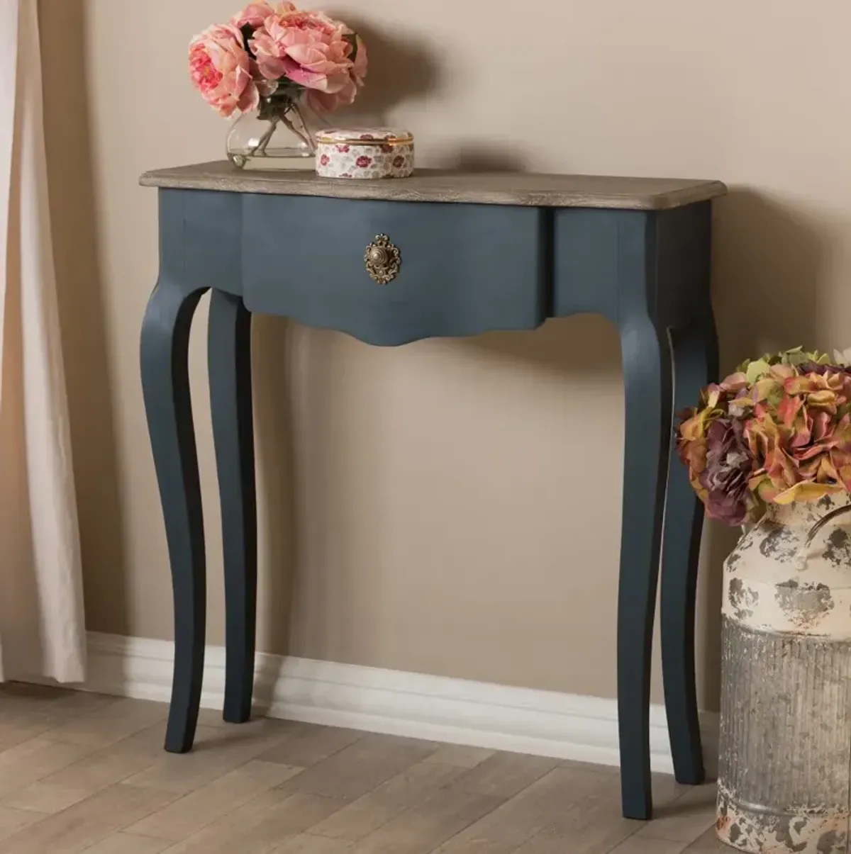 Provincial Blue Spruce Finished Console Table - Mazarine