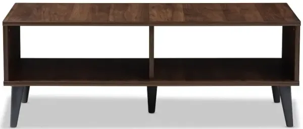 Mid Century Modern Brown and Gray Wood Coffee Table