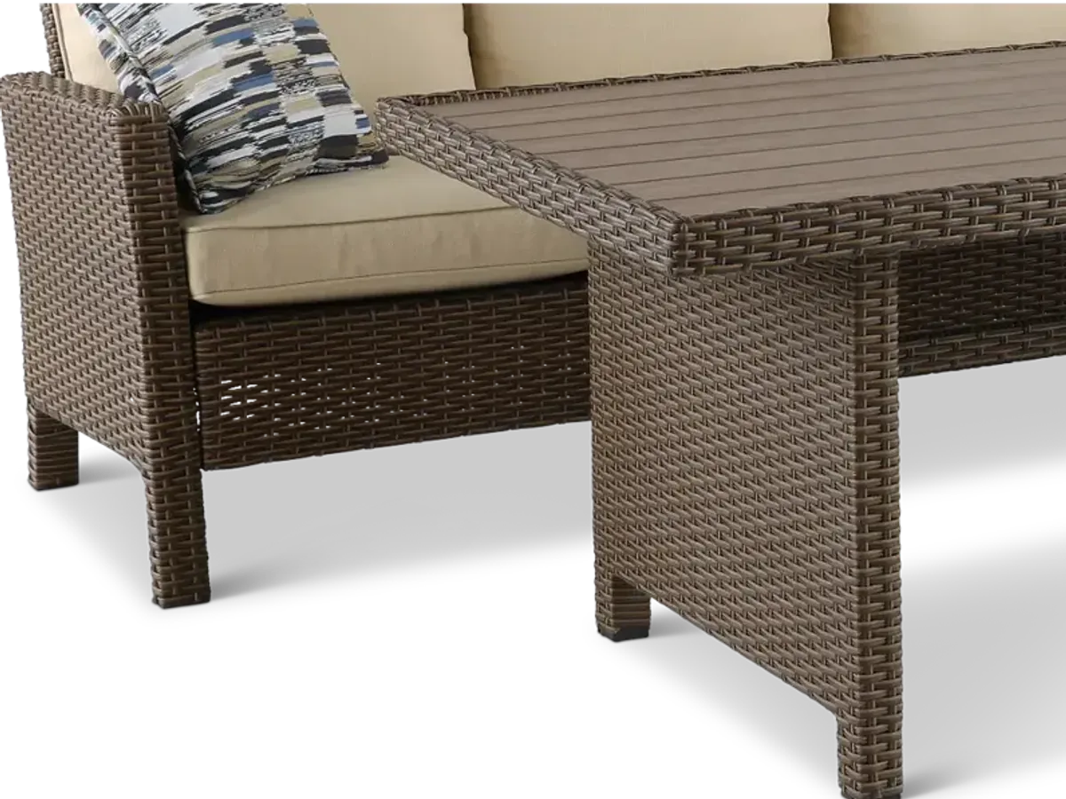 Arcadia Wicker 3 Piece Patio Dining Set