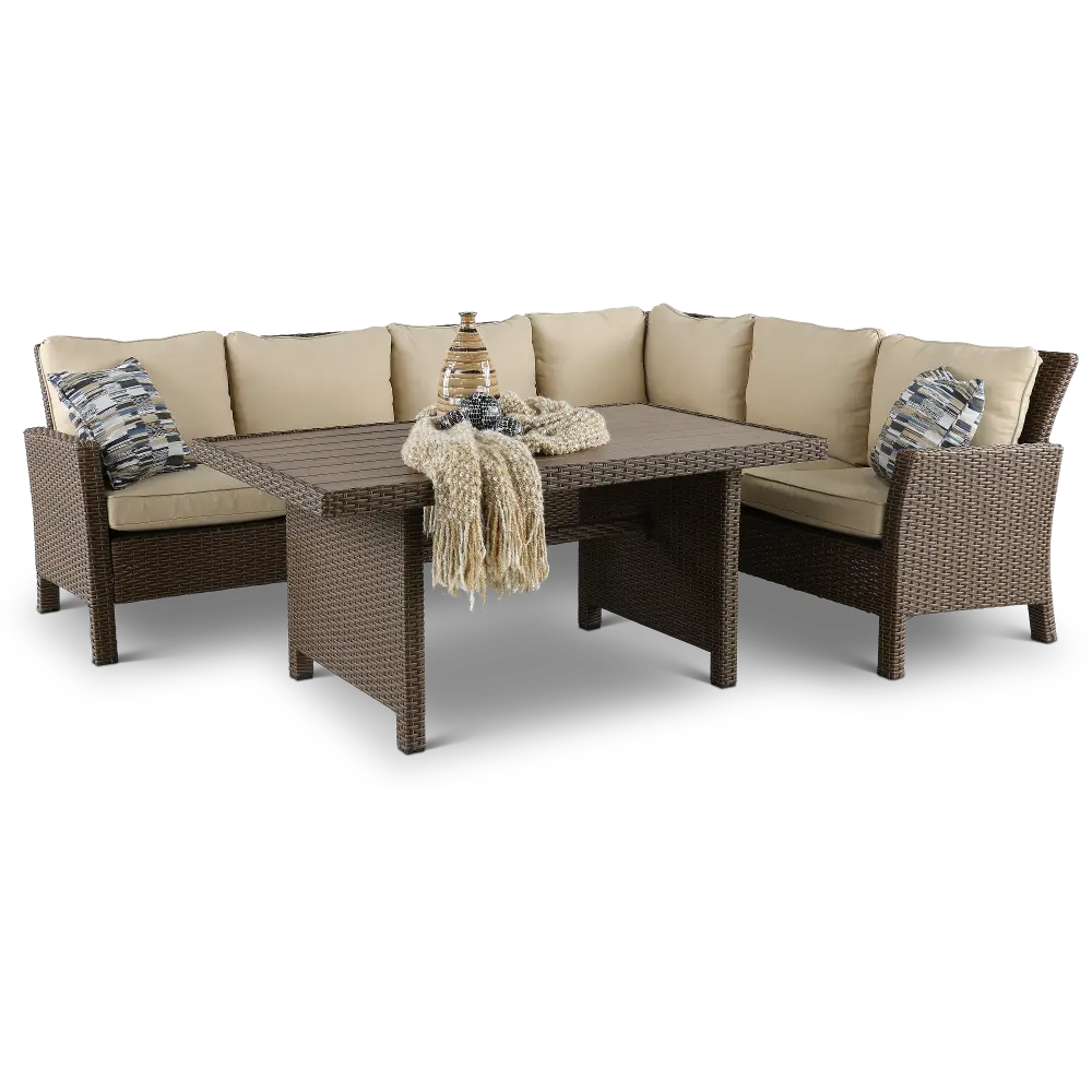 Arcadia Wicker 3 Piece Patio Dining Set