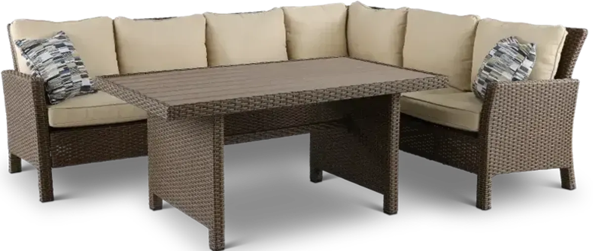 Arcadia Wicker 3 Piece Patio Dining Set