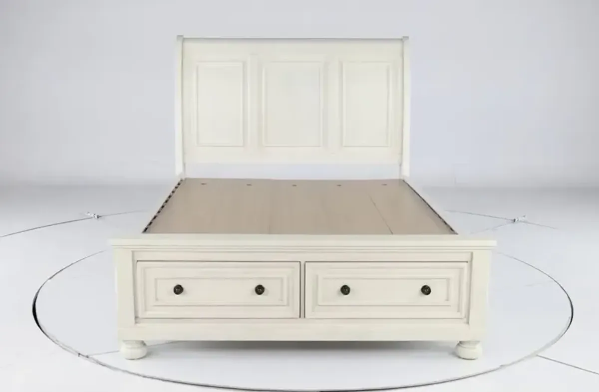 Stella Off-White Queen Storage Bed