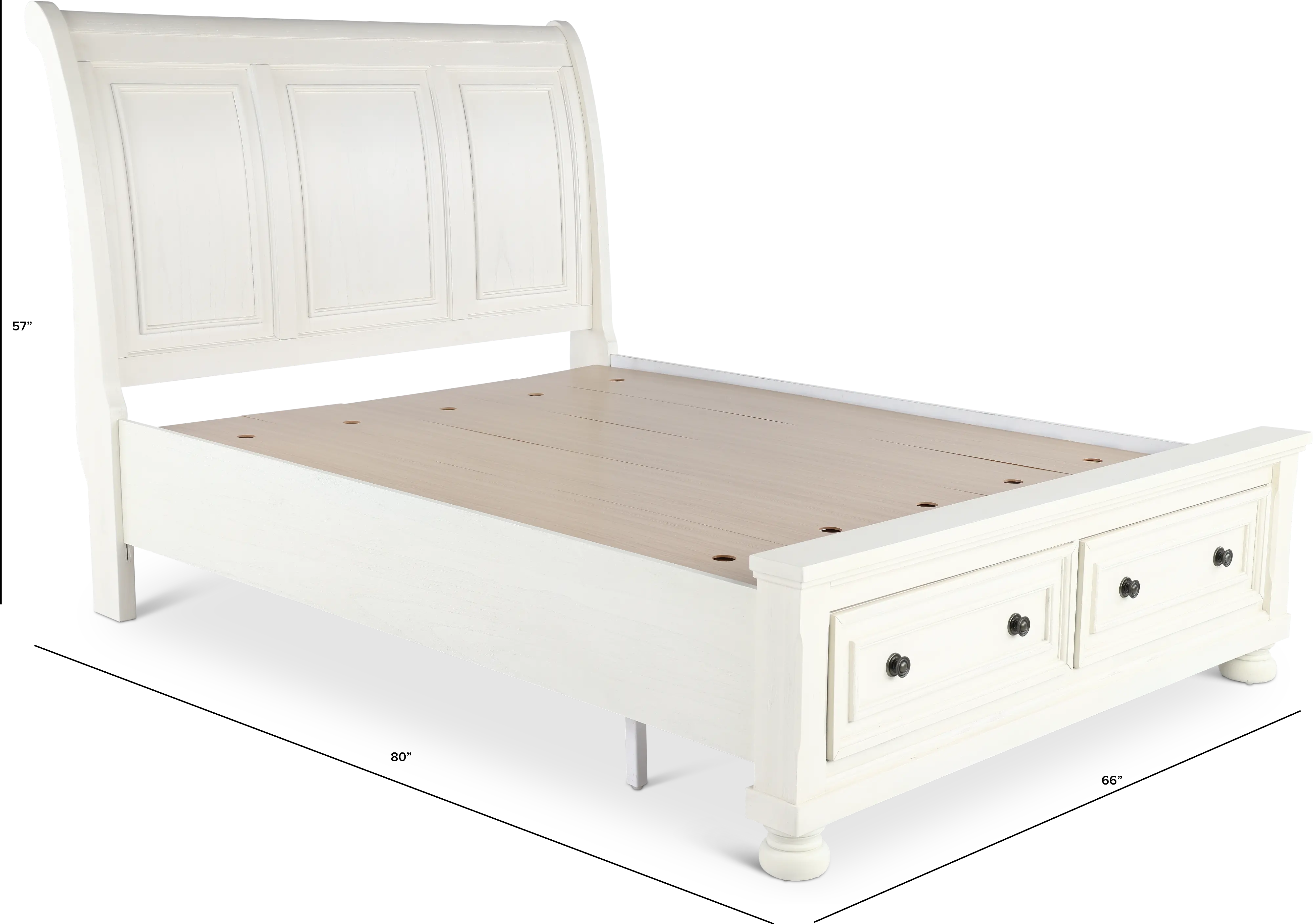 Stella Off-White Queen Storage Bed