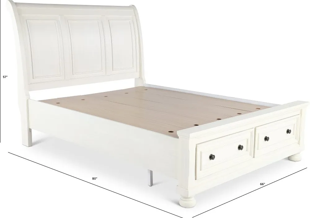 Stella Off-White Queen Storage Bed