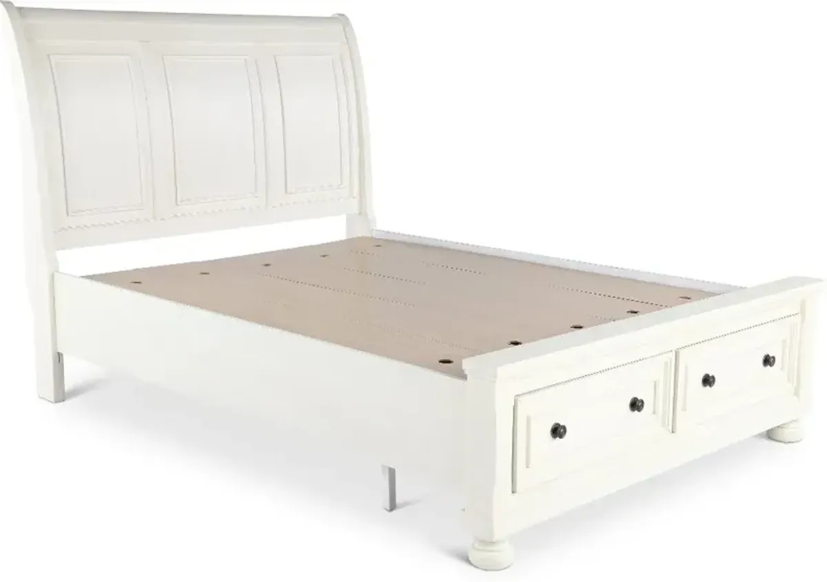 Stella Off-White Queen Storage Bed