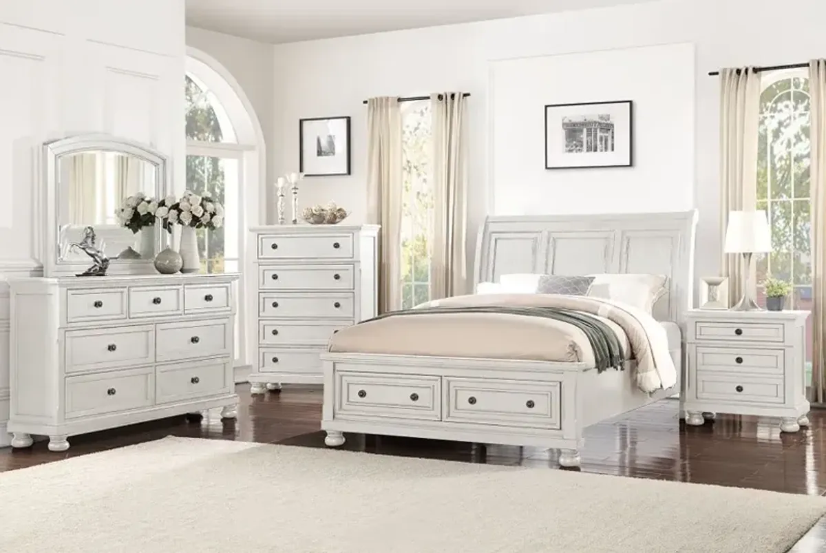 Stella Off-White Queen Storage Bed