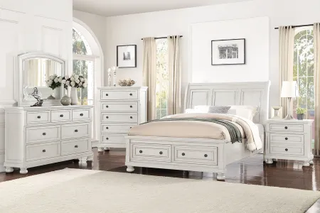 Stella Off-White Queen Storage Bed